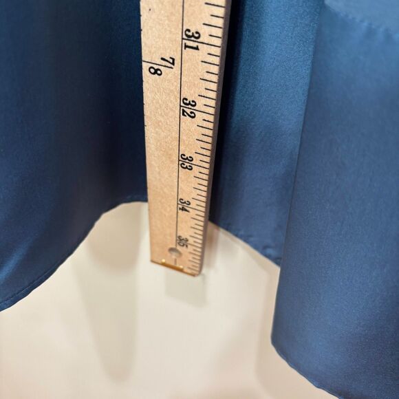 Banana Republic Silk Dress S Chiffon Blue Sheath Racerback Wedding Cocktails - Picture 3 of 8